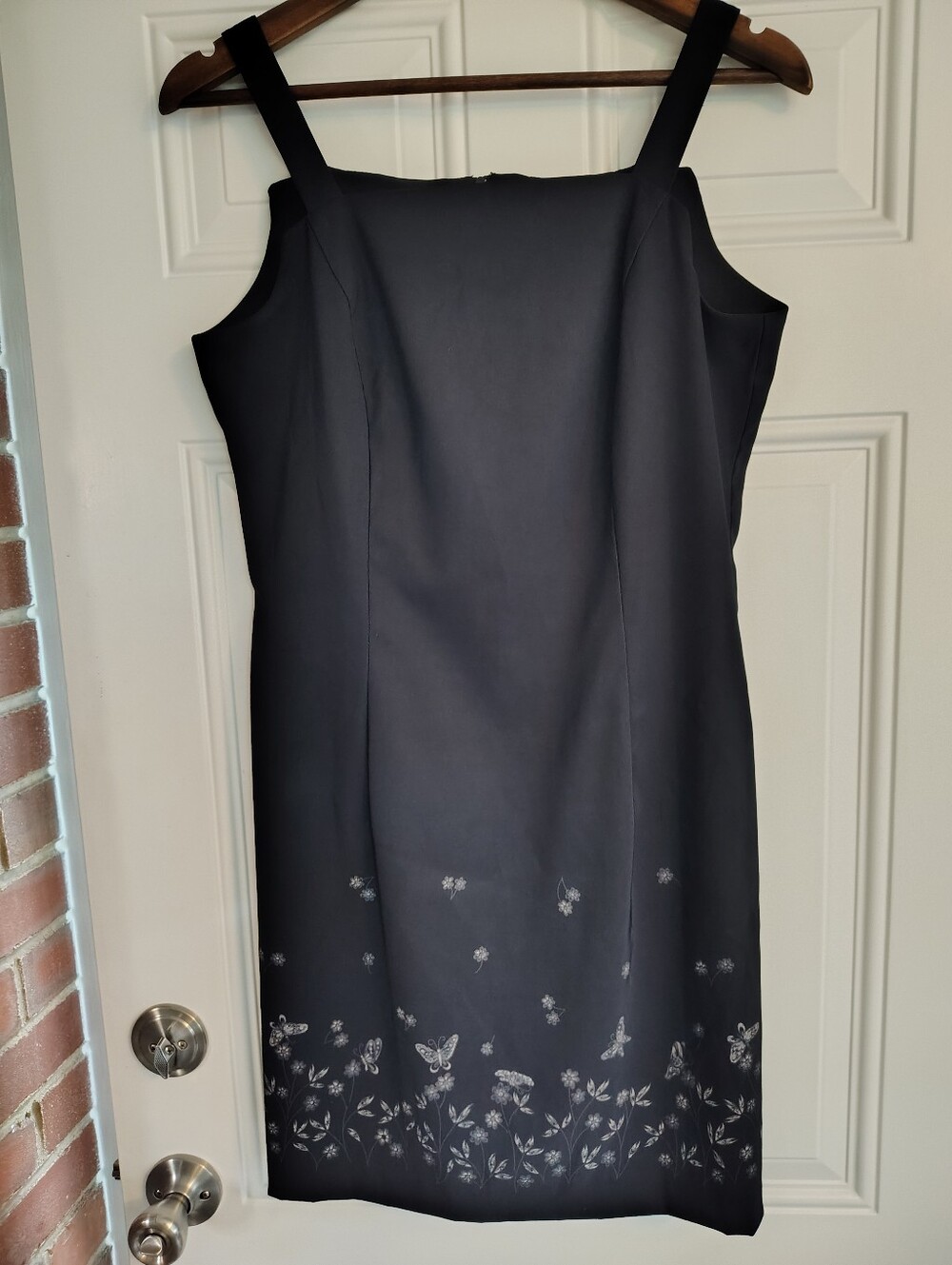 Vintage 90s Maurices City Triangles LBD Dress Glitter Floral Butterfly Size 9
